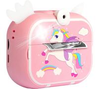 Appareil Photo Enfants - Appareil Photo Instantané Enfant avec Papier d'impression et Carte Mémoire de 32 Go. Idée Cadeau Fille 3 Ans et Plus. Instant Kids Camera - Licorne Rose.