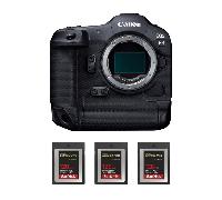 Appareil photo hybride Canon EOS R3 + 3 SanDisk 128GB Extreme PRO CFexpress Type B + Ebook 20 astuces pour des images qui claquent