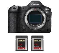 Appareil photo hybride Canon EOS R5 Mark II + 2 SanDisk 128GB Extreme PRO CFexpress Type B + Ebook 20 astuces pour des images qui claquent