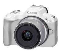 Canon EOS R50, White + RF-S 18-45mm F4.5-6.3 IS STM Kit MILC 24,2 MP CMOS 6000 x 4000 pixels Blanc