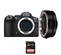Appareil photo hybride Canon EOS R6 Mark II + EF-EOS R + 1 SanDisk 128GB Extreme PRO UHS-II + Ebook 20 astuces pour des images qui claquent
