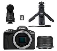 Kit créateur de Contenu UGC Canon EOS R50 - Appareil Photo Hybride APS-C 4K, Wi-FI, Bluetooth, Compact, idéal pour Le vlog, pour débutants et Professionnels