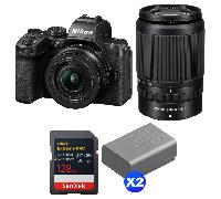 Appareil photo hybride Nikon Z50 II + 16-50mm + 50-250mm + 1 SanDisk 128GB Extreme PRO UHS-II + 2 Nikon EN-EL25a + Ebook 20 astuces pour des images qui claquent