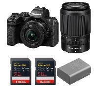 Appareil photo hybride Nikon Z50 II + 16-50mm + 50-250mm + 2 SanDisk 512GB Extreme PRO UHS-II + Nikon EN-EL25a + Ebook 20 astuces pour des images qui claquent