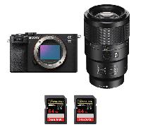 Appareil photo hybride Sony A7C II Noir + FE 90mm f/2.8 Macro G OSS + 2 SanDisk 64GB Extreme PRO UHS-II + Ebook 20 astuces pour des images qui claquent