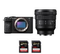 Appareil photo hybride Sony A7C II Noir + FE PZ 16-35mm f/4 G + 2 SanDisk 128GB Extreme PRO UHS-II + Ebook 20 astuces pour des images qui claquent
