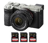 Appareil photo hybride Sony A7C II Silver + FE 28-60mm f/4-5.6 + 3 SanDisk 256GB Extreme PRO UHS-II + Ebook 20 astuces pour des images qui claquent
