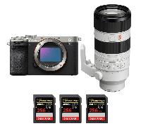 Appareil photo hybride Sony A7C II Silver + FE 70-200mm f/2.8 GM OSS II + 3 SanDisk 256GB Extreme PRO UHS-II + Ebook 20 astuces pour des images qui claquent