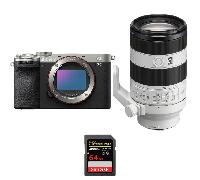 Appareil photo hybride Sony A7C II Silver + FE 70-200mm f/4 Macro G OSS II + 1 SanDisk 64GB Extreme PRO UHS-II + Ebook 20 astuces pour des images qui claquent