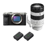 Appareil photo hybride Sony A7C II Silver + FE 70-200mm f/4 Macro G OSS II + 2 Sony NP-FZ100 + Ebook 20 astuces pour des images qui claquent