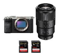 Appareil photo hybride Sony A7C II Silver + FE 90mm f/2.8 Macro G OSS + 2 SanDisk 64GB Extreme PRO UHS-II + Ebook 20 astuces pour des images qui claquent