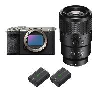 Appareil photo hybride Sony A7C II Silver + FE 90mm f/2.8 Macro G OSS + 2 Sony NP-FZ100 + Ebook 20 astuces pour des images qui claquent