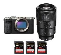 Appareil photo hybride Sony A7C II Silver + FE 90mm f/2.8 Macro G OSS + 3 SanDisk 256GB Extreme PRO UHS-II + Ebook 20 astuces pour des images qui claquent