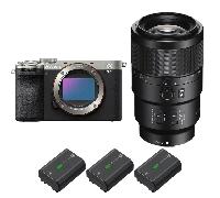 Appareil photo hybride Sony A7C II Silver + FE 90mm f/2.8 Macro G OSS + 3 Sony NP-FZ100 + Ebook 20 astuces pour des images qui claquent
