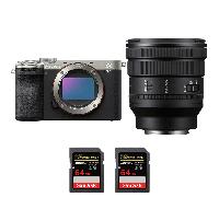 Appareil photo hybride Sony A7C II Silver + FE PZ 16-35mm f/4 G + 2 SanDisk 64GB Extreme PRO UHS-II + Ebook 20 astuces pour des images qui claquent
