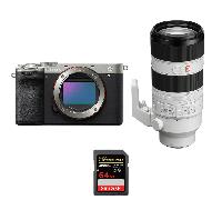Appareil photo hybride Sony A7CR Silver + FE 70-200mm f/2.8 GM OSS II + 1 SanDisk 64GB Extreme PRO UHS-II + Ebook 20 astuces pour des images qui claquent