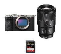 Appareil photo hybride Sony A7CR Silver + FE 90mm f/2.8 Macro G OSS + 1 SanDisk 64GB Extreme PRO UHS-II + Ebook 20 astuces pour des images qui claquent