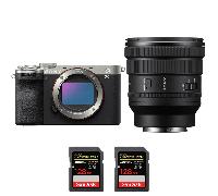 Appareil photo hybride Sony A7CR Silver + FE PZ 16-35mm f/4 G + 2 SanDisk 128GB Extreme PRO UHS-II + Ebook 20 astuces pour des images qui claquent