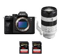 Appareil photo hybride Sony A7R V + FE 70-200mm f/4 Macro G OSS II + 2 SanDisk 128GB Extreme PRO UHS-II + Ebook 20 astuces pour des images qui claquent
