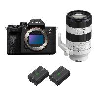 Appareil photo hybride Sony A7R V + FE 70-200mm f/4 Macro G OSS II + 2 Sony NP-FZ100 + Ebook 20 astuces pour des images qui claquent