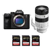 Appareil photo hybride Sony A7R V + FE 70-200mm f/4 Macro G OSS II + 3 SanDisk 64GB Extreme PRO UHS-II + Ebook 20 astuces pour des images qui claquent