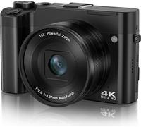 Appareil photo INF 4K à double objectif avec écran tactile et carte mémoire de 32 Go