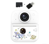 Appareil photo instantané à impression couleur pour enfants, double objectif avant et arrière, vidéo 1080p, zoom 16x, affichage sans danger pour les yeux, cadeau de photographie pour enfants (blanc 2