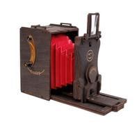 JollyLook Appareil photo instantané à sténopé Mini prémonté en bois Brun