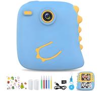 Appareil Photo Instantané Enfant, 1080P Appareil Photo Instantané avec Carte de 32 Go, Papier d'impression*2 et Autocollants, Cadeaux de Noël pour Les Enfants de 3 à 12 Ans (Bleu)