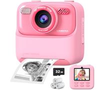 Appareil Photo Instantané Enfant, 1080P HD Vidéo Selfie Caméra Enfant pour Enfants avec Carte de 32 Go et Papier Photo Imprim, Noël et anniversaire Cadeau Jouet pour Filles Garçons Adolescent 3-12 Ans