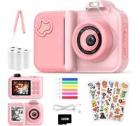 Appareil Photo Instantané Enfant, 2.4"" Écran 12 MP Appareil Photo Enfant, 1080P HD Double Caméra, Mode Selfie, 32GB Carte, 5 Roll Papier d'impression, Cadeau pour Enfants de 3-12 Ans, Violet