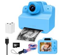 Appareil Photo Instantané Enfant, 2.4" Grand Écran Appareils Photos Numériques pour Enfants avec Papier Photo Imprimé, HD 1080P Vidéo Caméra Enfant de 3 à 12 Ans, Cadeau Jouet Filles Garçons (Bleu)