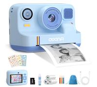 Appareil Photo Instantané Enfant Cadeau Jouet Fille Garçon 3-12 Ans, AWANFI Caméra Numérique Vidéo 1080P Carte 32GB avec 3 Rouleaux de Papier et Impression APP Bluetooth