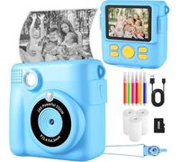 Appareil Photo Instantané Enfants, 1080P HD Appareils Photo Numériques Instantanés, 2.4'' Écran Appareil Photo Enfants avec Papier d'impression & Carte 32GB, Cadeau pour Filles Garçons 3-12 Ans