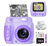 Appareil Photo Instantané Enfants,LETSHAHA 1080P 20MP 2.4'' Écran Appareil Photo Instantané Enfant avec 3pcs Papier d'impression Thermique,pour Les Enfants de 5 à 12 Ans Noël, Cadeaux pour Enfants
