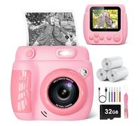 Appareil Photo Instantané Enfants,LETSHAHA 1080P 20MP 2.4'' Écran Appareil Photo Instantané Enfant avec 3pcs Papier d'impression Thermique,pour Les Enfants de 5 à 12 Ans Noël, Cadeaux pour Enfants