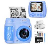 Appareil Photo Instantané Enfants,LETSHAHA 1080P 20MP 2.4'' Écran Appareil Photo Instantané Enfant avec 3pcs Papier d'impression Thermique,pour Les Enfants de 5 à 12 Ans Noël, Cadeaux pour Enfants