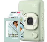 Appareil photo instantané hybride Fujifilm Instax Mini LiPlay vert avec papier 1x10 et cadre magnétique Akyta.