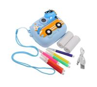 Appareil Photo Instantané Portable pour Garçon et Filles, Double Caméra | Écran Ips, Zoom Numérique 8x, Impression Thermique, Papier et Stylos Inclus, Coque Dinosaure