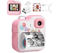 Appareil Photo instantané pour Enfants,1080P écran 2,4 Pouces Appareil Photo numérique pour Enfants avec 3 Rouleaux de Papier d'impression & Carte 32GB,Cadeaux pour garçons et Filles 3-12 Ans