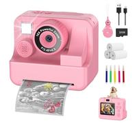 Appareil photo instantané pour enfants avec selfie 1080p Appareil photo instantané avec carte de 32 Go et 3 rouleaux de papier d'impression, caméra pour enfants, jouets pour enfants, cadeaux pour