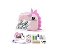 Appareil photo instantané pour enfants HiMont avec papier d'impression carte TF 32 Go Rose