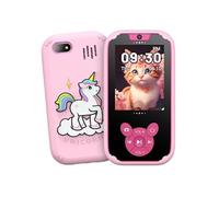 Appareil photo intelligent pour enfants avec fonction MP3, motif de licorne, écran tactile, couleur rose