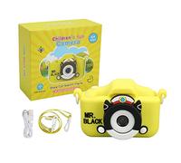 Appareil photo jaune pour enfants de 3 à 10 ans avec écran de 5,1 cm et objectif avant et arrière pour enregistrement vidéo, filtres riches, cadres