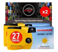 Appareil photo jetable avec appareil photo Novocolor Daylight à usage unique 27 poses et carte de conseils pour photographie Clikoze (2 caméras)