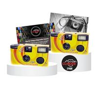 Appareil photo jetable avec Novocolor APM401004 Appareil photo à usage unique avec 27 poses x 2 et carte d'astuces jetables Clikoze pour photographie
