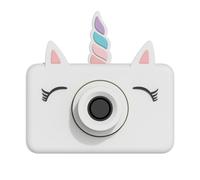 Appareil photo licorne blanc, rose, bleu TU