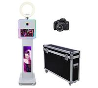 Appareil photo miroir avec écran LCD divisé de 73,6 cm, anneau lumineux et lumière de remplissage RVB, écran tactile de 15,6" pour fêtes, mariages, événements (machine + appareil photo)