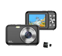 Appareil photo numérique 1080P 44MP avec zoom 16x, écran 2,4 pouces, carte 32 Go Black