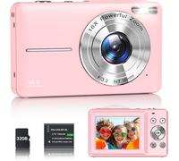 Appareil Photo Numérique 1080P Appareil Photo 44 Mp Appareil Photo Compact Portable Avec Écran Lcd 2,4"", Zoom Numérique 16X, Carte Mémoire Micro 32 G, 1 Batterie Pour Adolescents, Étudiants-Rose